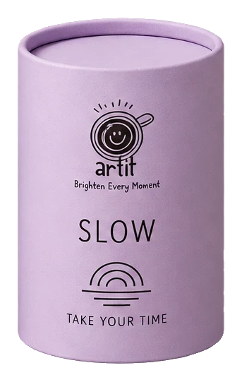 ARTIT SLOW tube — Take your time printed on matte slow paper